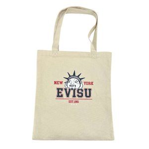 Evisu | New York God Head Printed Tote Bag | Cream